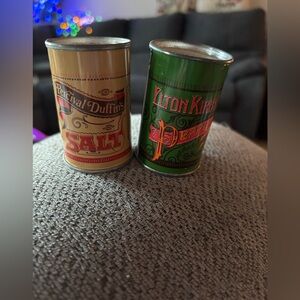 Percival Duffin's Salt and Luton Kirk's Pepper Shakers - Gold and Green